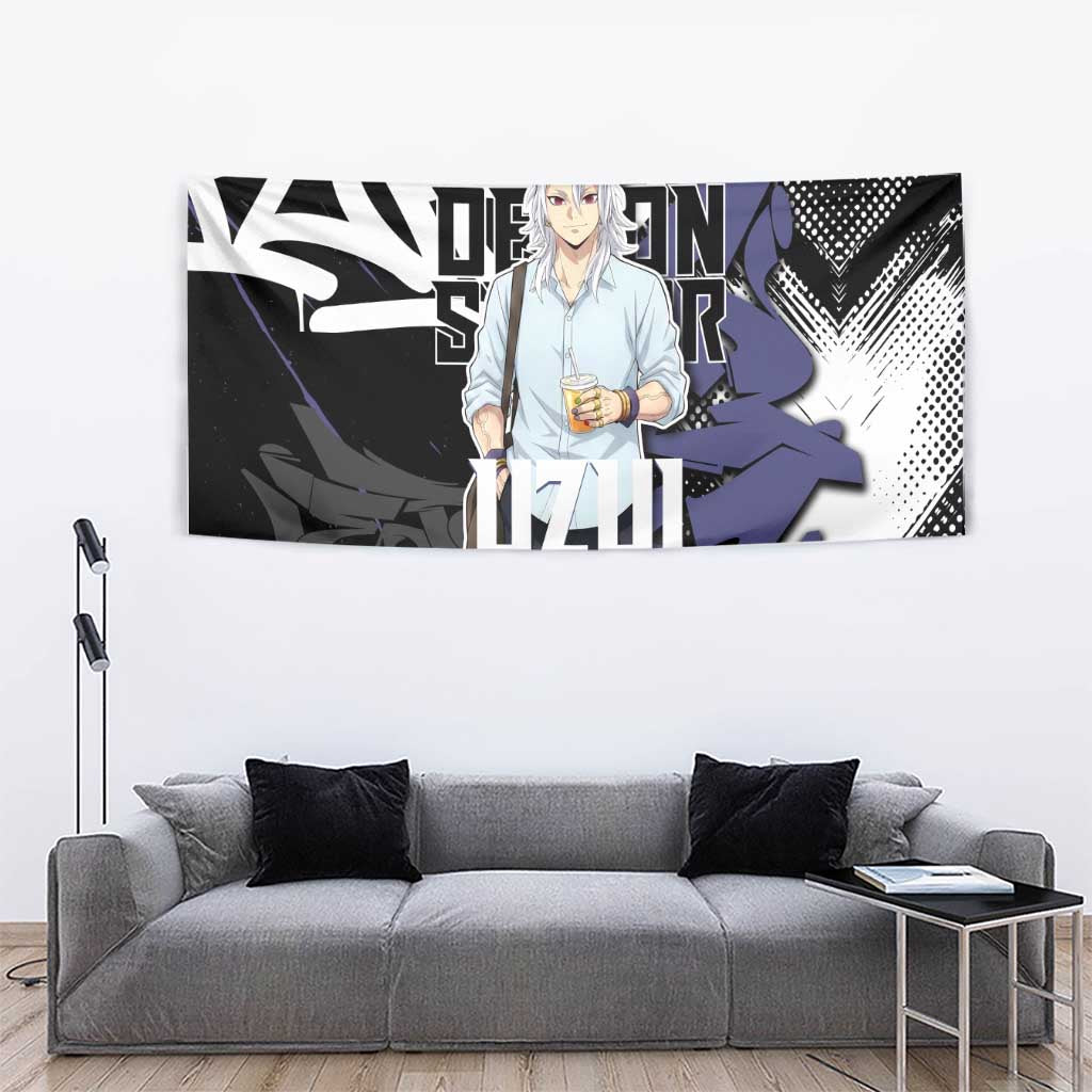 Uzui Tengen Demon Slayer Tapestry Purple & Black Graffiti Anime