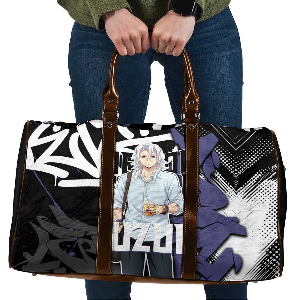 Uzui Tengen Demon Slayer Travel Bag Purple & Black Graffiti Anime