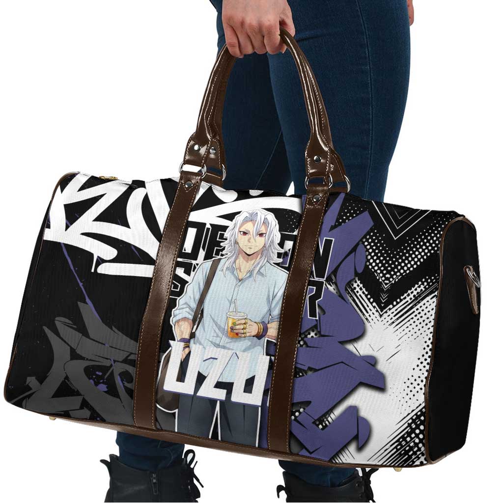 Uzui Tengen Demon Slayer Travel Bag Purple & Black Graffiti Anime