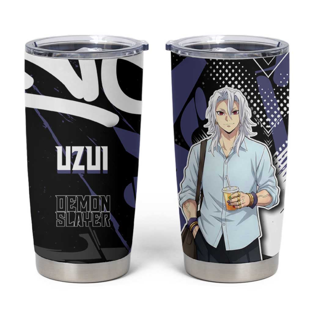 Uzui Tengen Demon Slayer Tumbler Cup Purple & Black Graffiti Anime