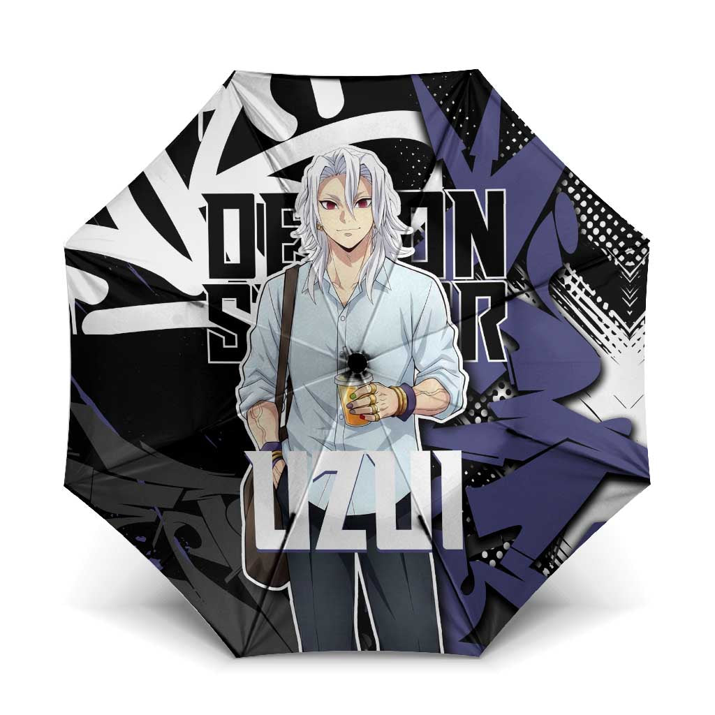 Uzui Tengen Demon Slayer Umbrella Purple & Black Graffiti Anime