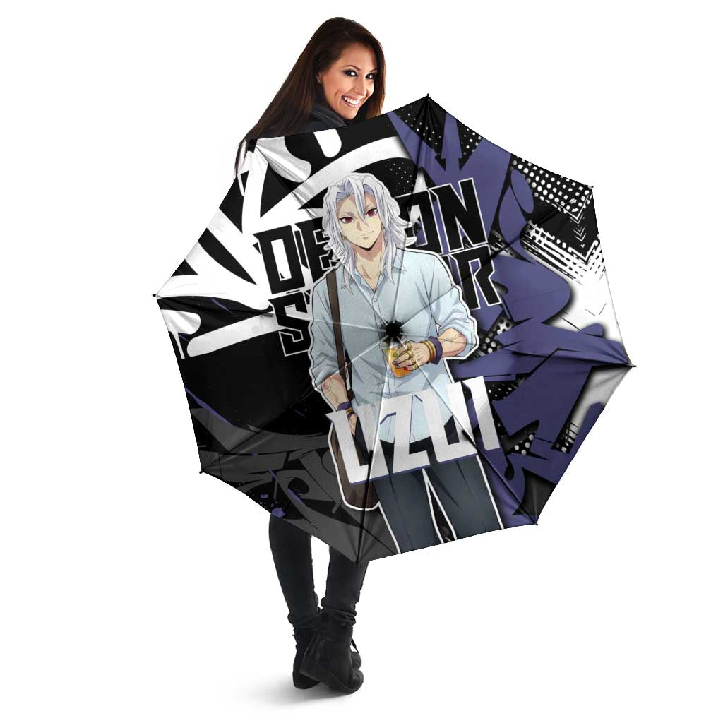 Uzui Tengen Demon Slayer Umbrella Purple & Black Graffiti Anime