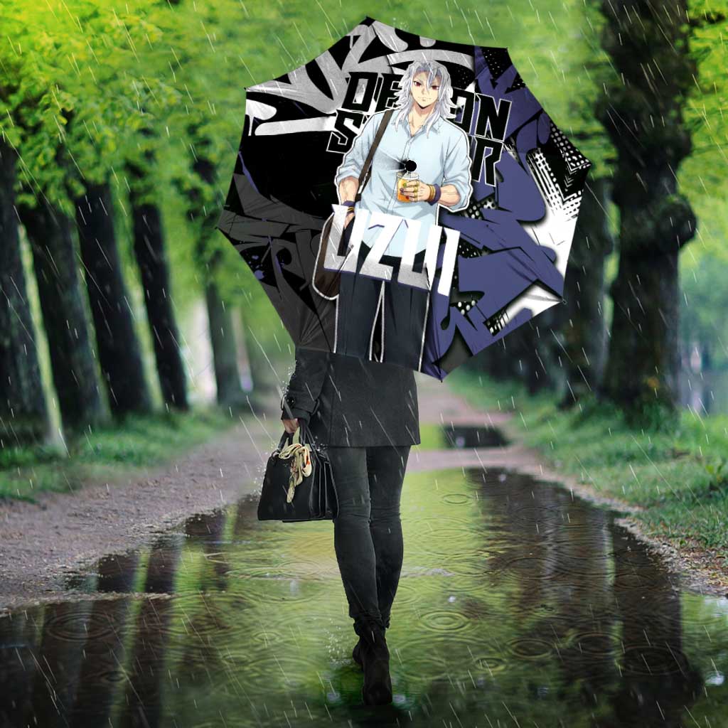 Uzui Tengen Demon Slayer Umbrella Purple & Black Graffiti Anime