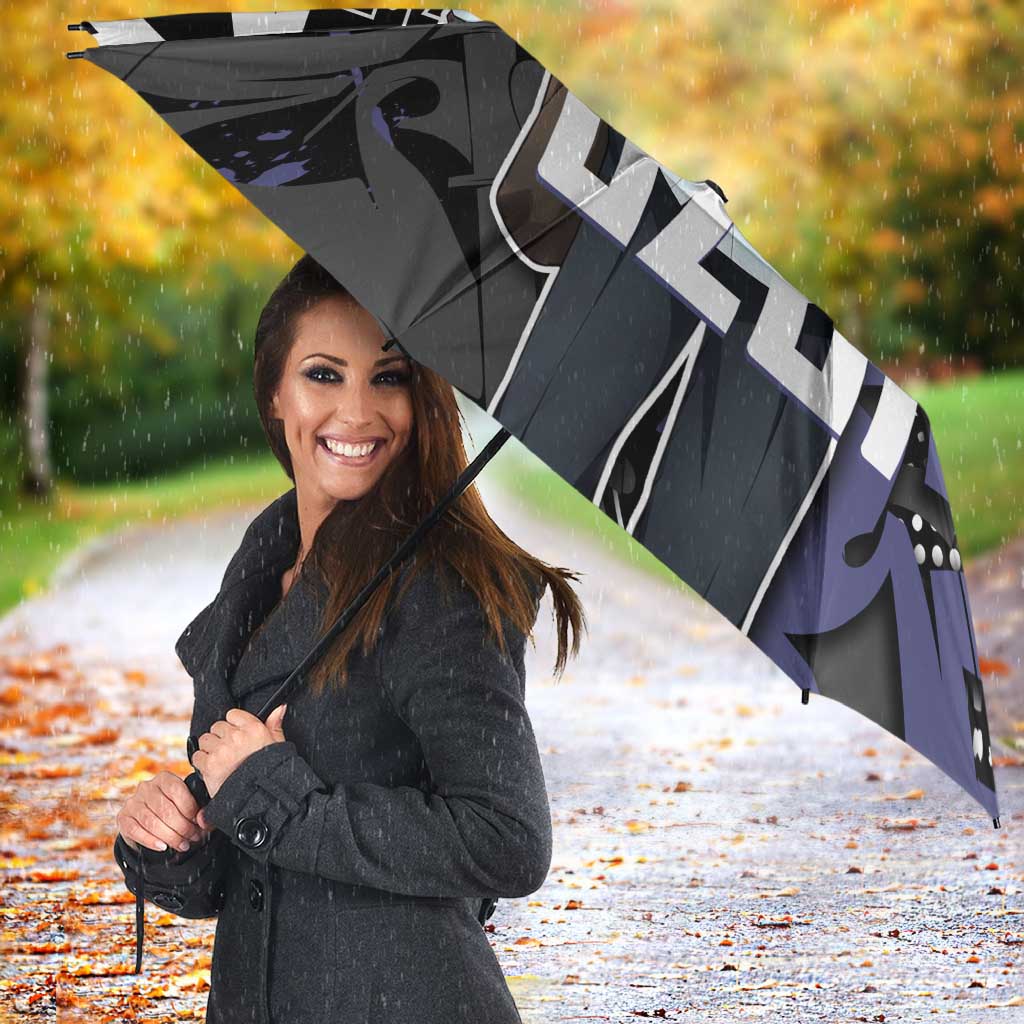 Uzui Tengen Demon Slayer Umbrella Purple & Black Graffiti Anime