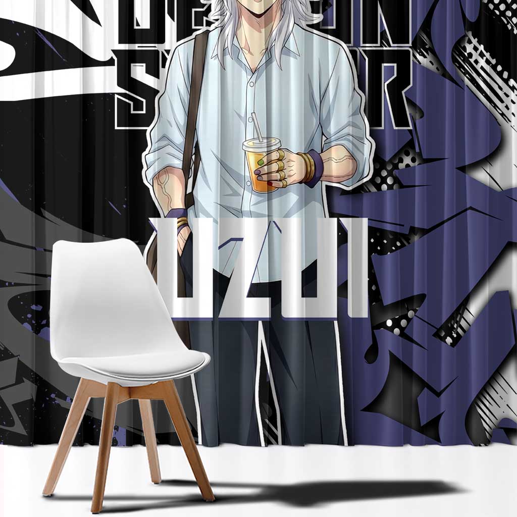 Uzui Tengen Demon Slayer Window Curtain Purple & Black Graffiti Anime