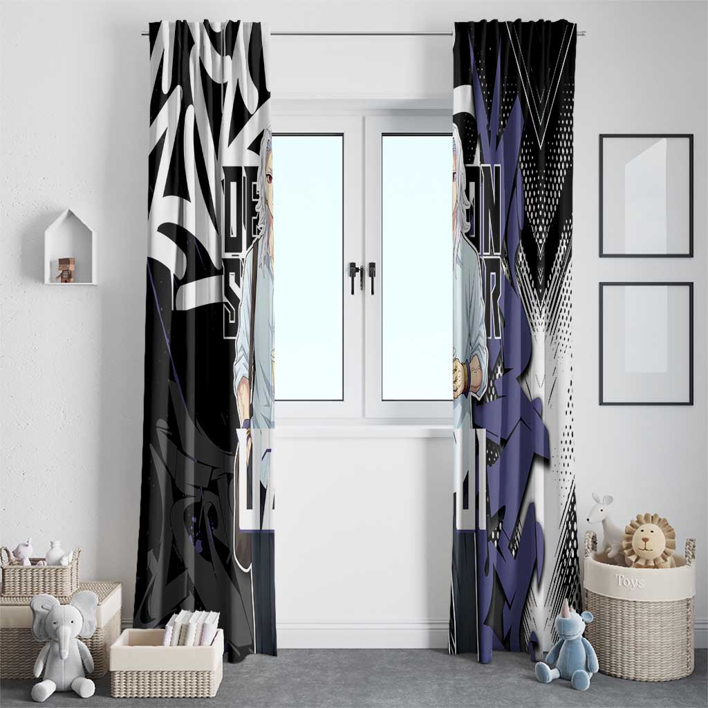 Uzui Tengen Demon Slayer Window Curtain Purple & Black Graffiti Anime