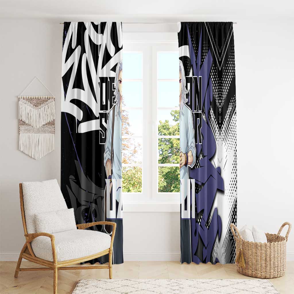 Uzui Tengen Demon Slayer Window Curtain Purple & Black Graffiti Anime