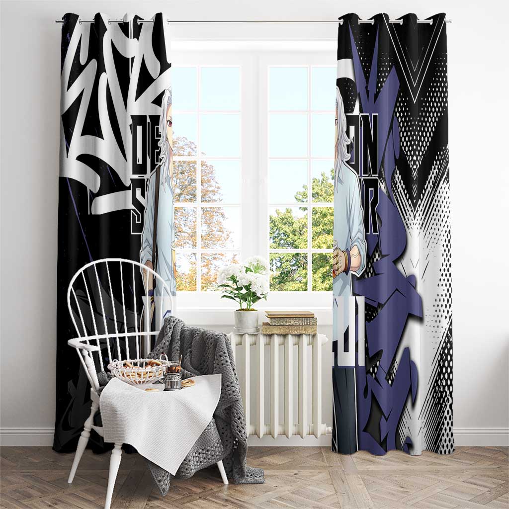 Uzui Tengen Demon Slayer Window Curtain Purple & Black Graffiti Anime