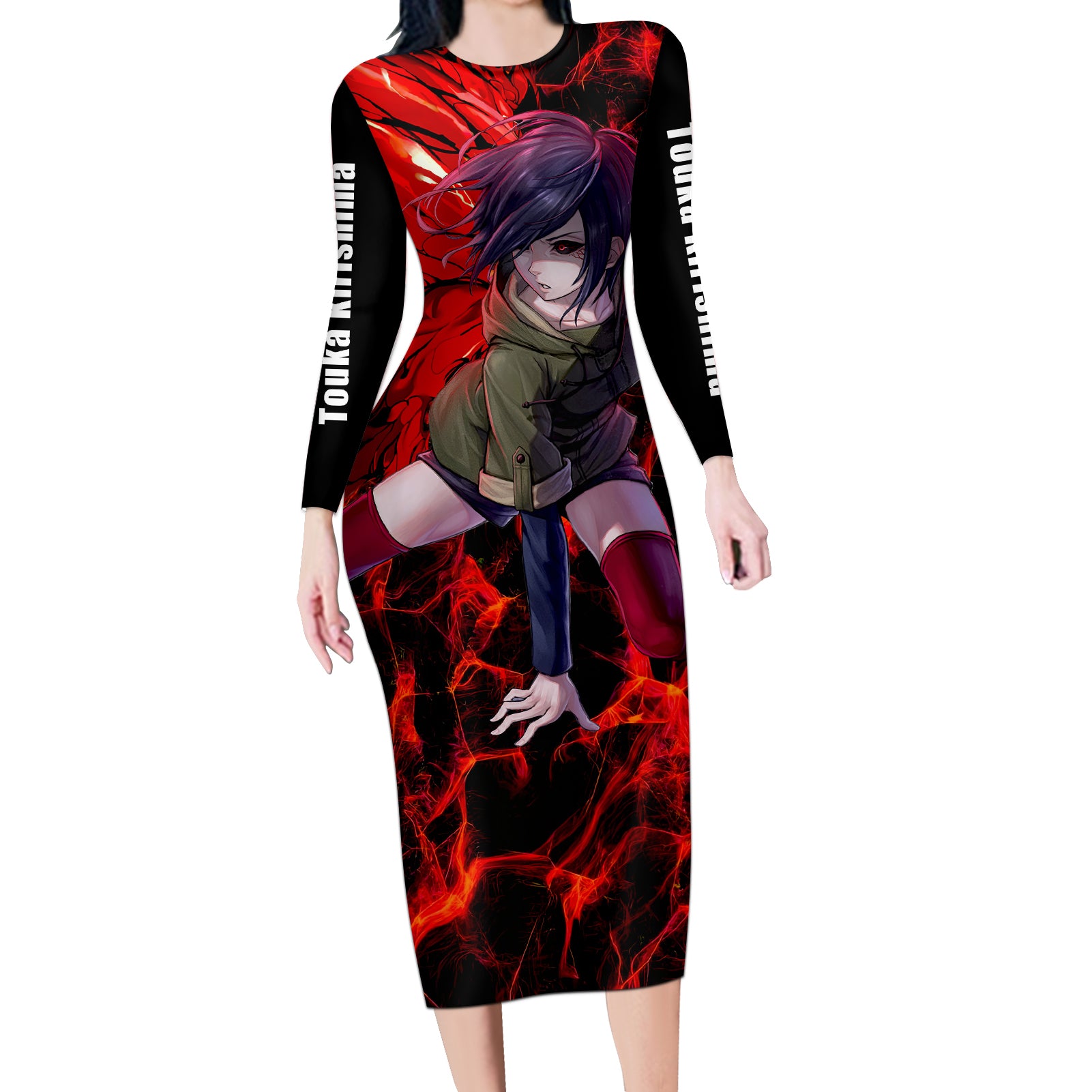 Touka Kirishima Long Sleeve Bodycon Dress Bleach