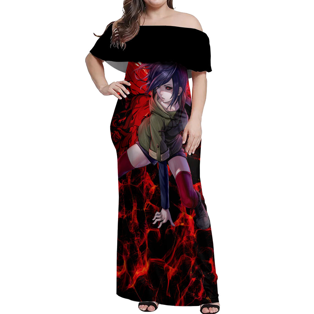 Touka Kirishima Off Shoulder Maxi Dress Bleach