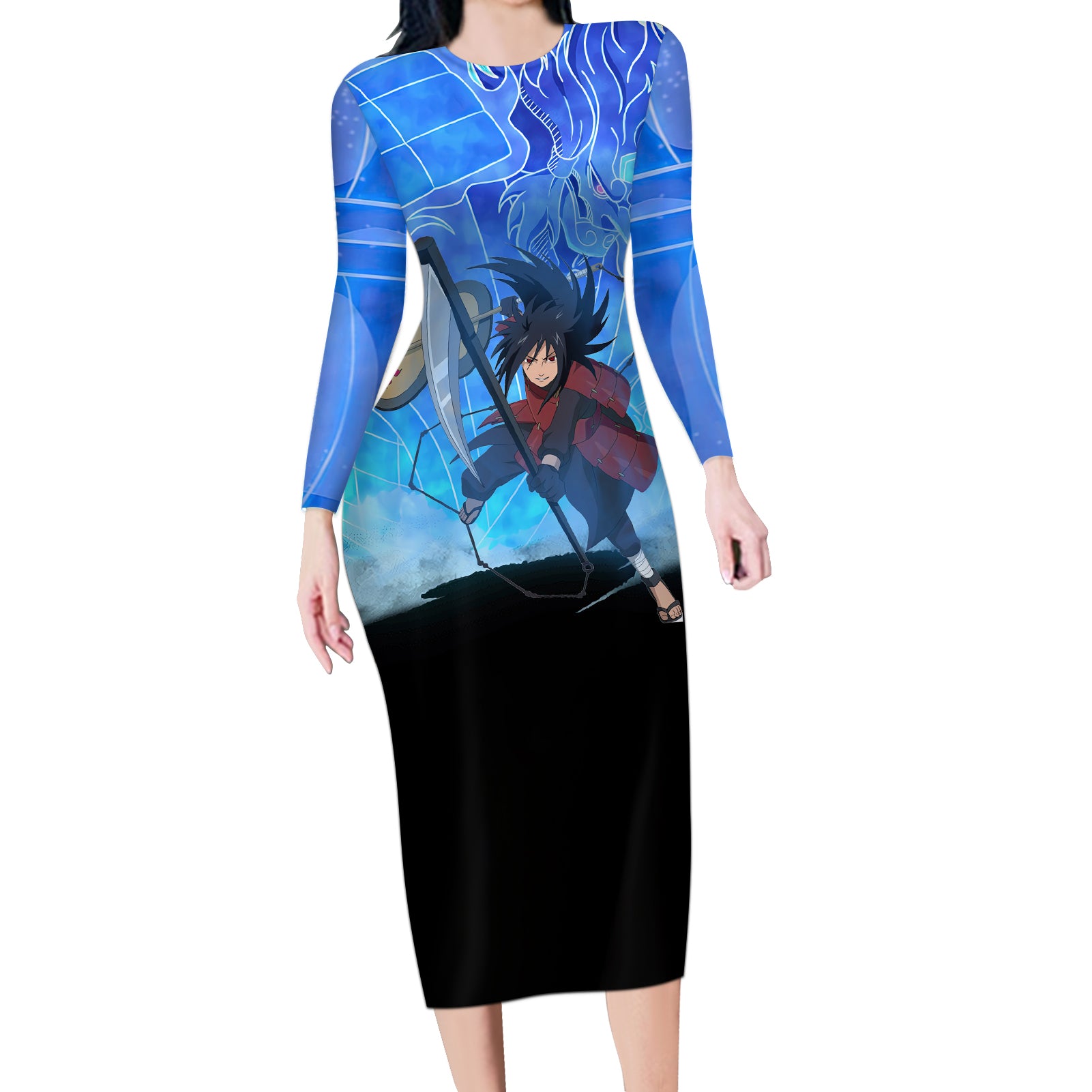 Madara Susanoo Long Sleeve Bodycon Dress Naruto