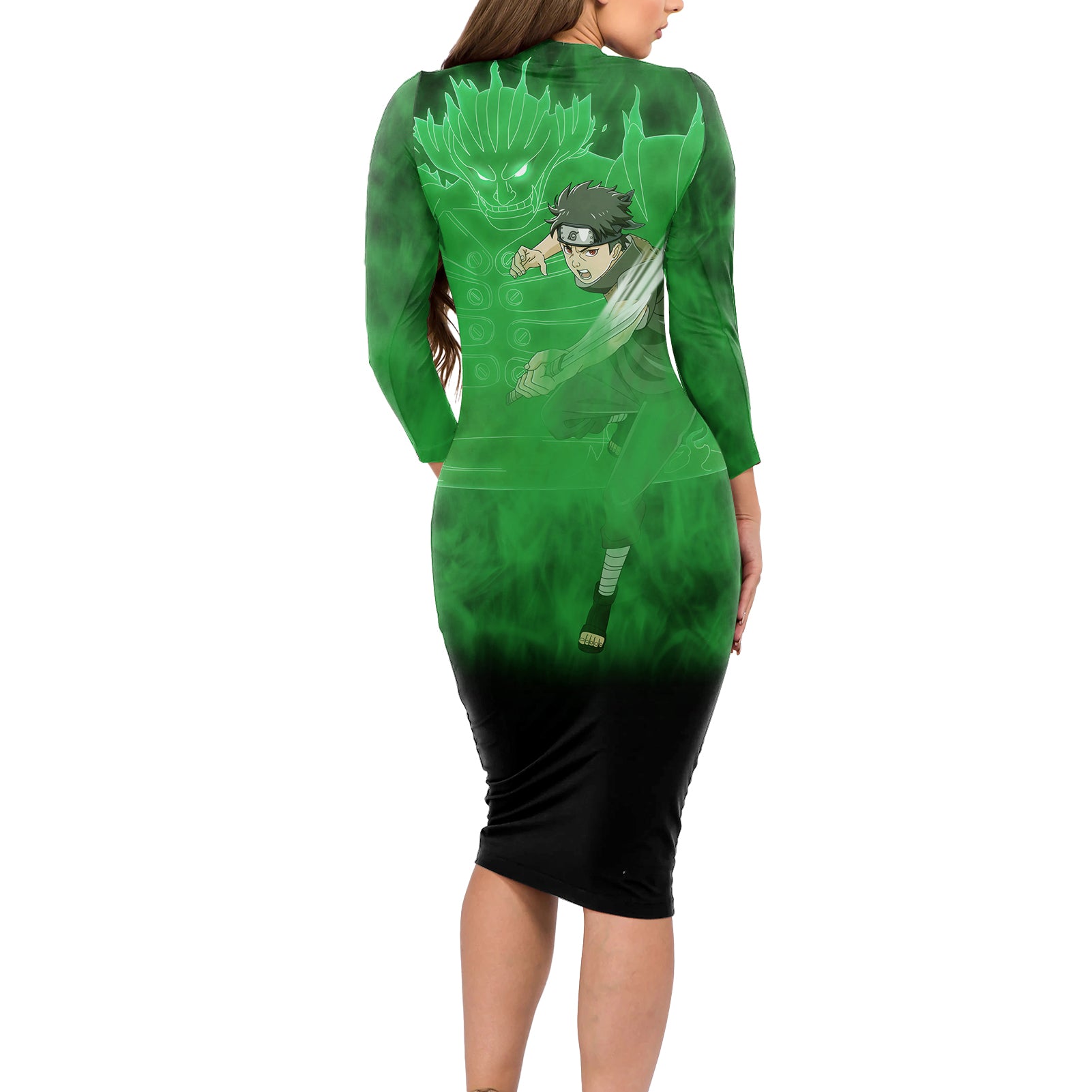 Shisui Susanoo Long Sleeve Bodycon Dress Naruto