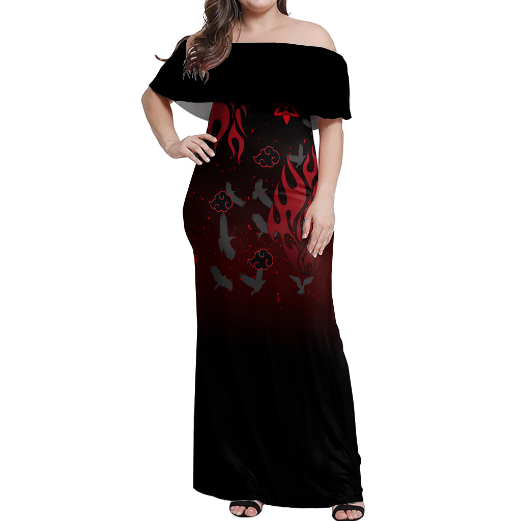 Uchiha Sasuke Off Shoulder Maxi Dress Naruto