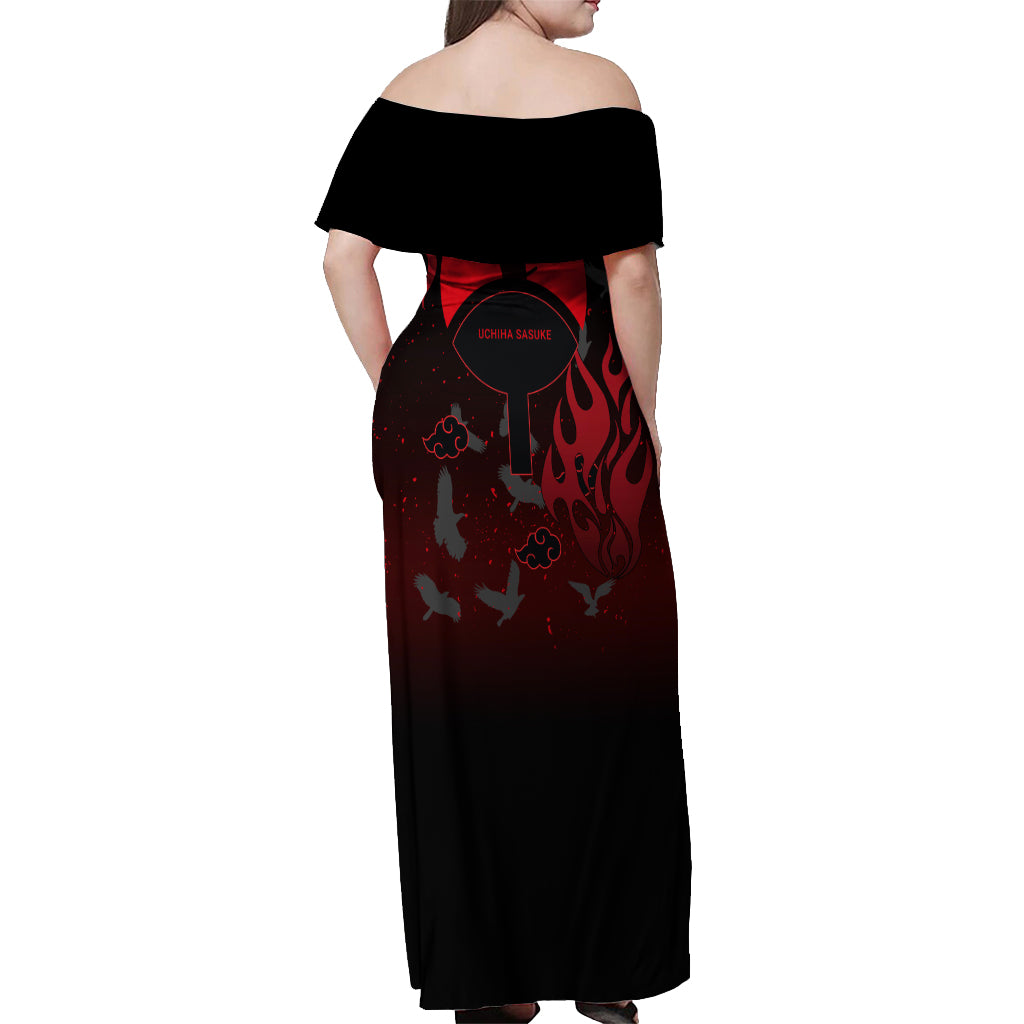 Uchiha Sasuke Off Shoulder Maxi Dress Naruto