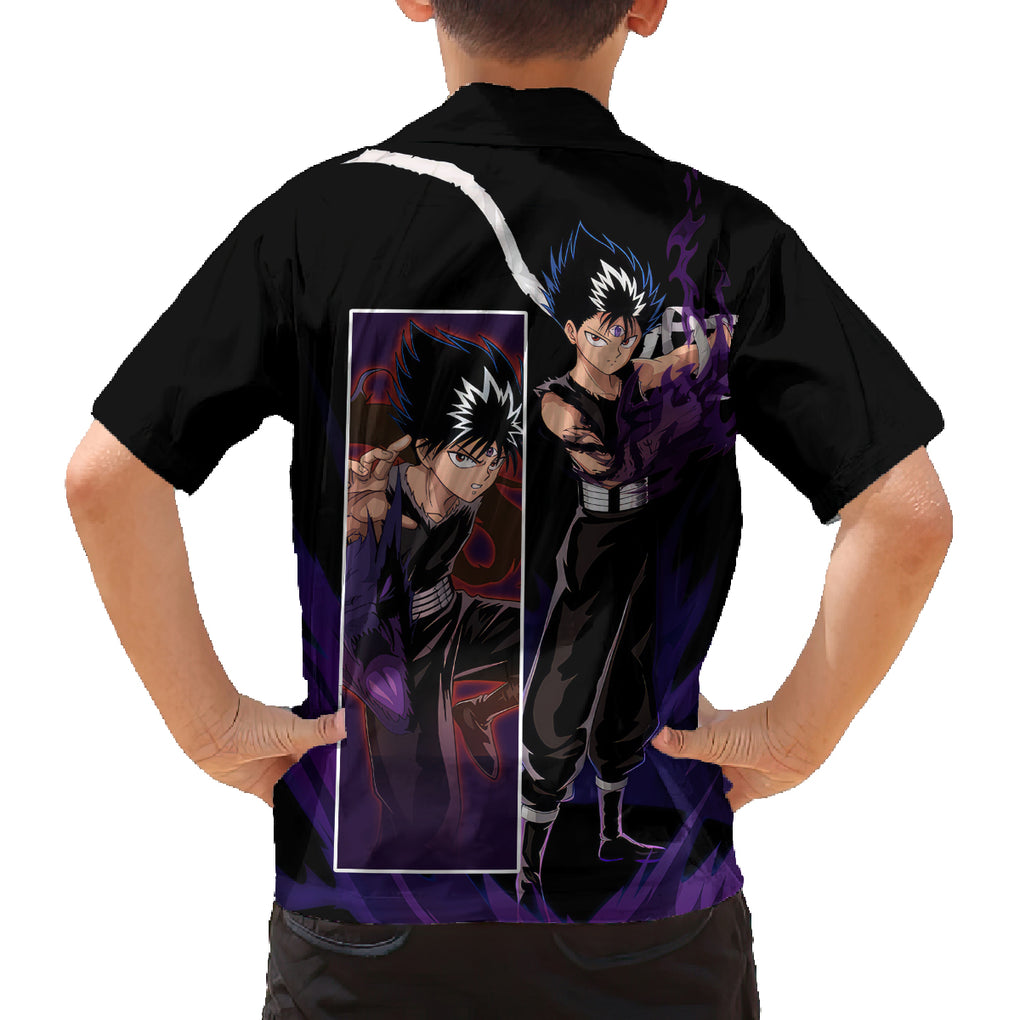 Hiei Family Matching Summer Maxi Dress and Hawaiian Shirt YuYu Hakusho