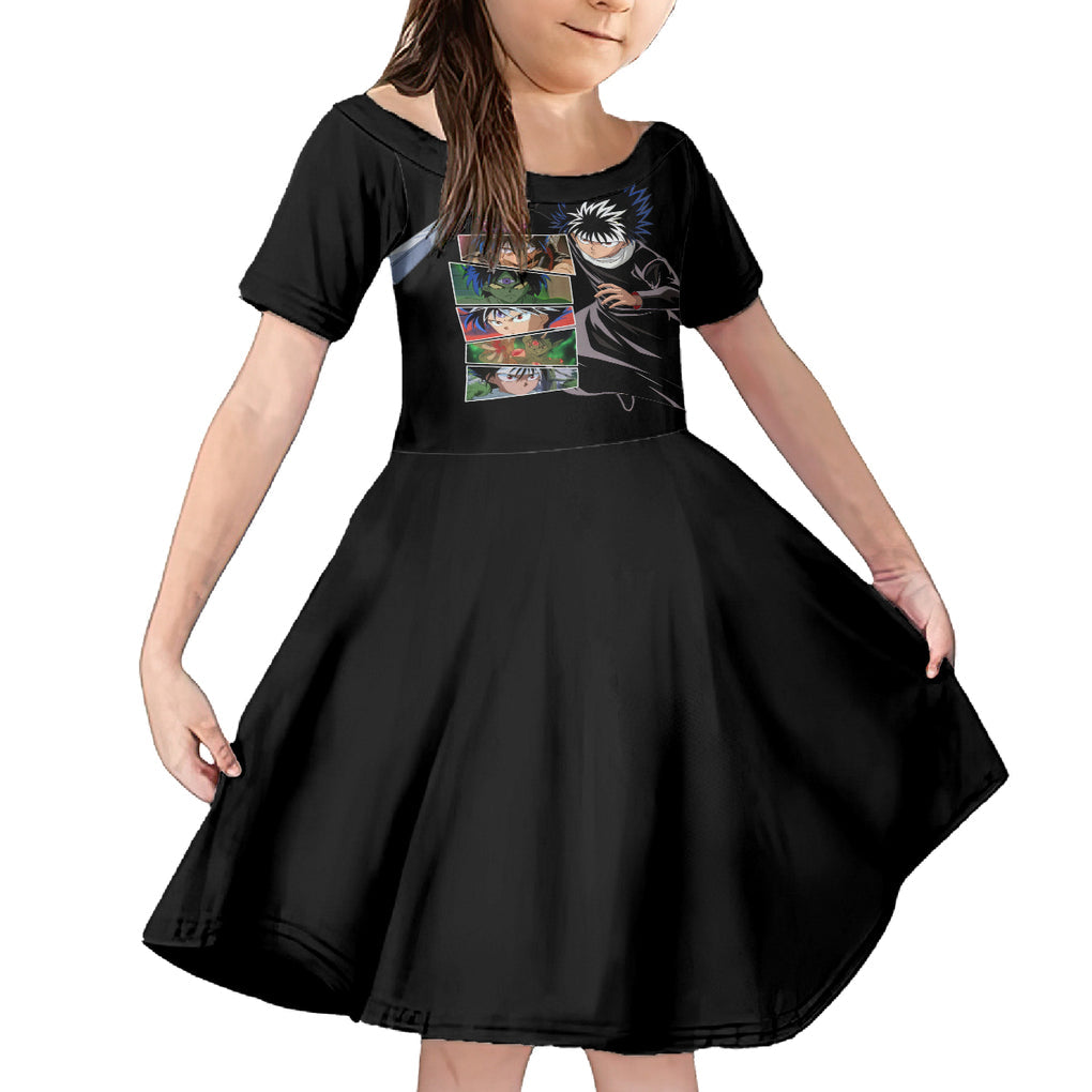 Hiei Family Matching Summer Maxi Dress and Hawaiian Shirt YuYu Hakusho
