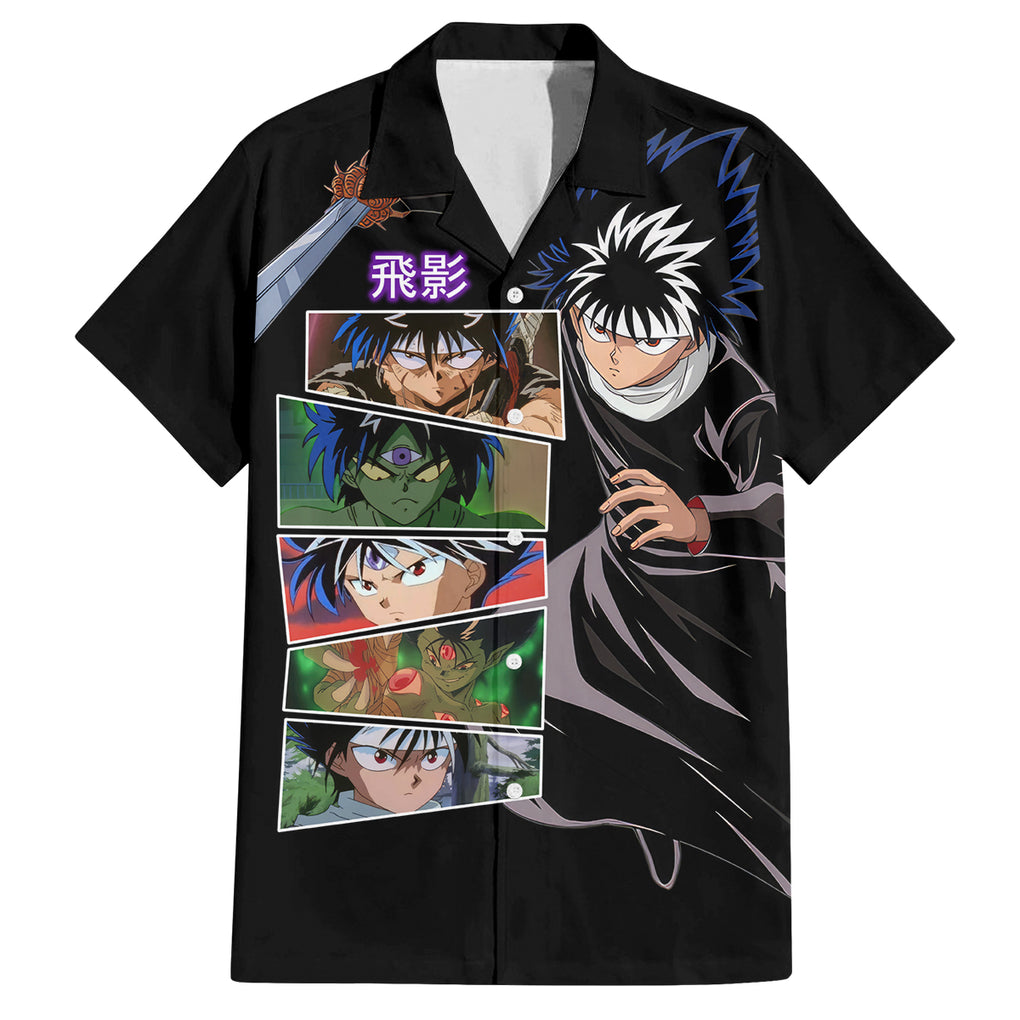 Hiei Family Matching Summer Maxi Dress and Hawaiian Shirt YuYu Hakusho