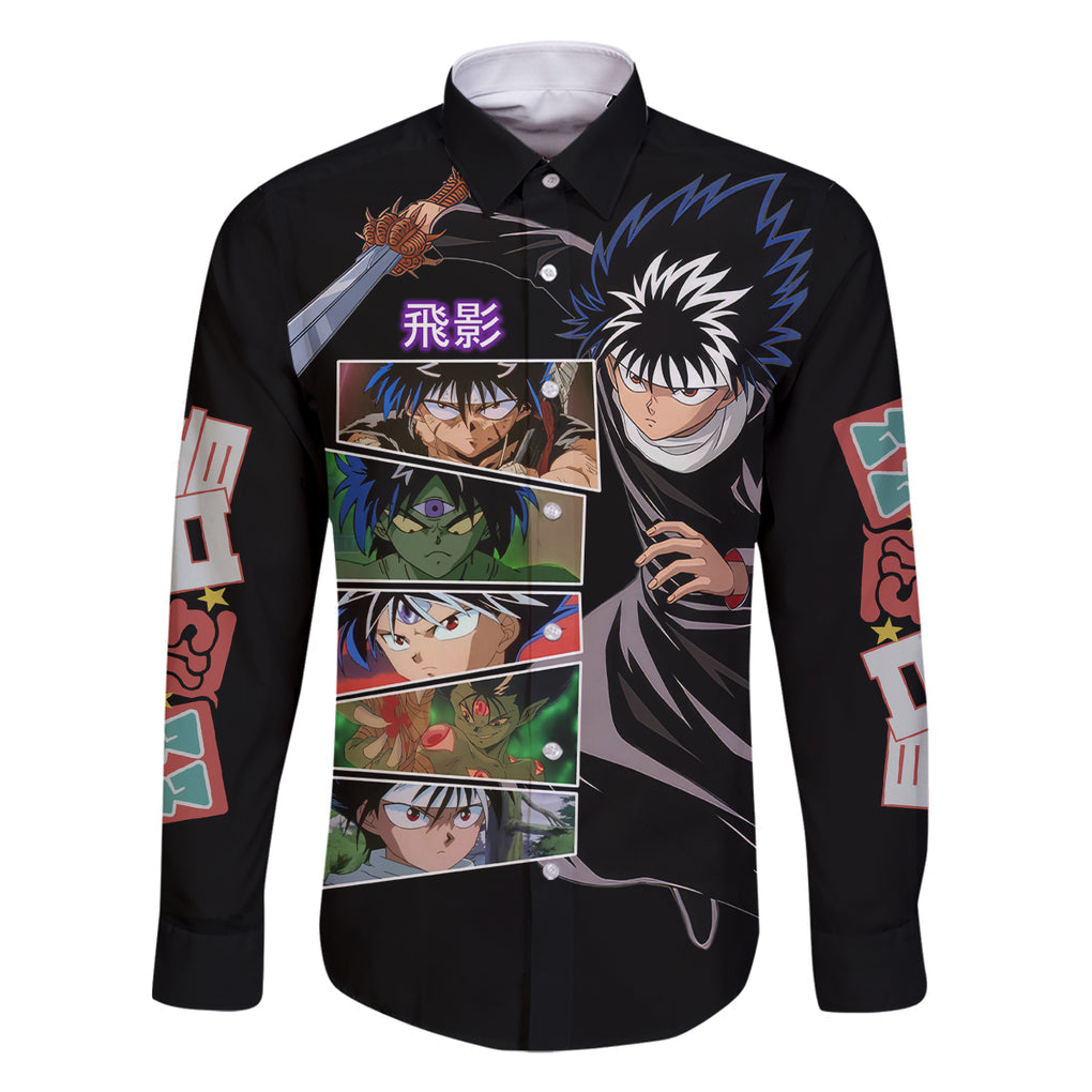 Hiei Family Matching Summer Maxi Dress and Hawaiian Shirt YuYu Hakusho