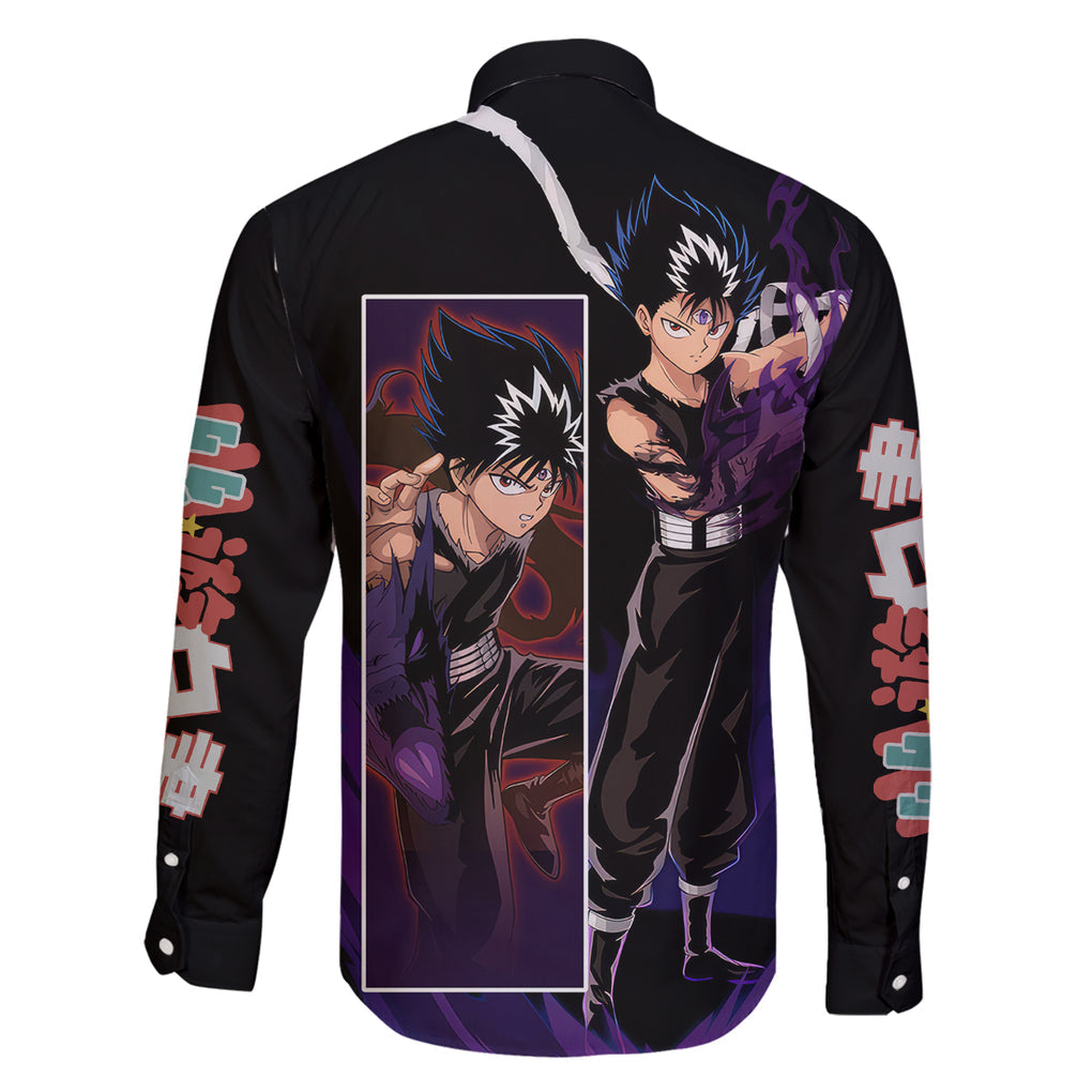 Hiei Family Matching Summer Maxi Dress and Hawaiian Shirt YuYu Hakusho
