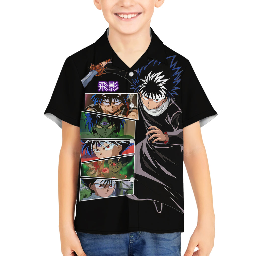 Hiei Family Matching Summer Maxi Dress and Hawaiian Shirt YuYu Hakusho