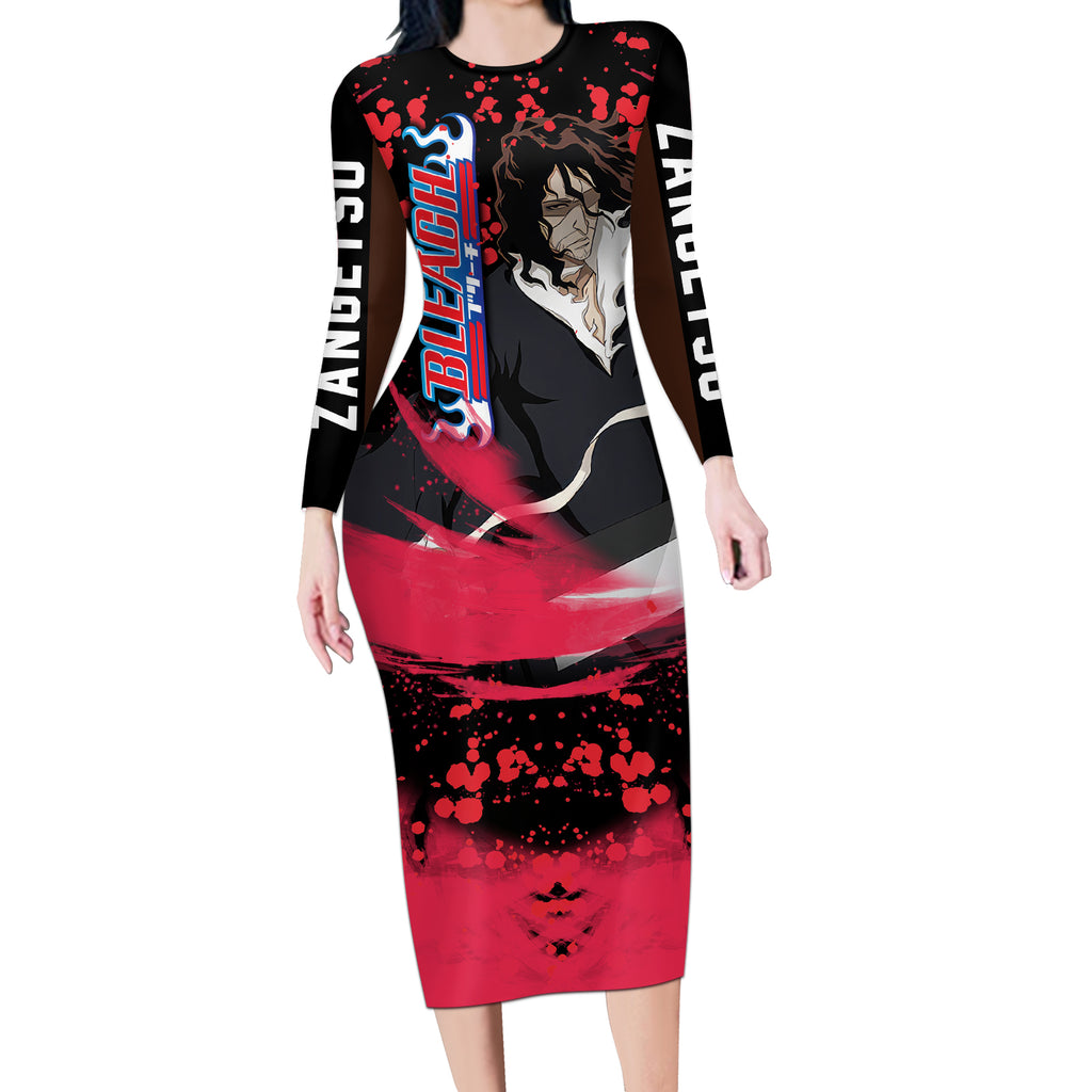 Zangetsu Long Sleeve Bodycon Dress Bleach