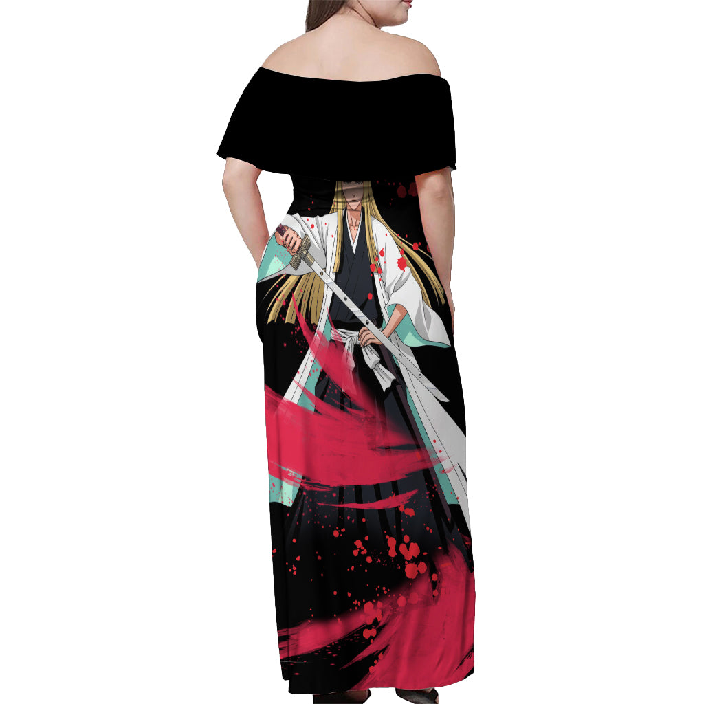 Shinji Hirako Off Shoulder Maxi Dress Bleach