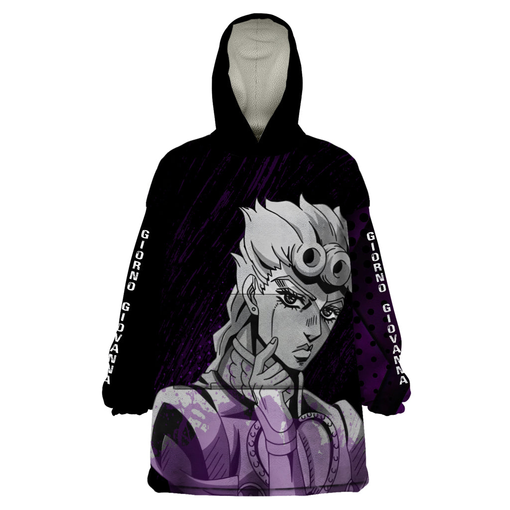 Giorno Giovanna Wearable Blanket Hoodie JJBAs Anime Style