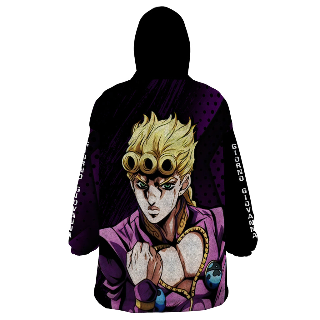 Giorno Giovanna Wearable Blanket Hoodie JJBAs Anime Style