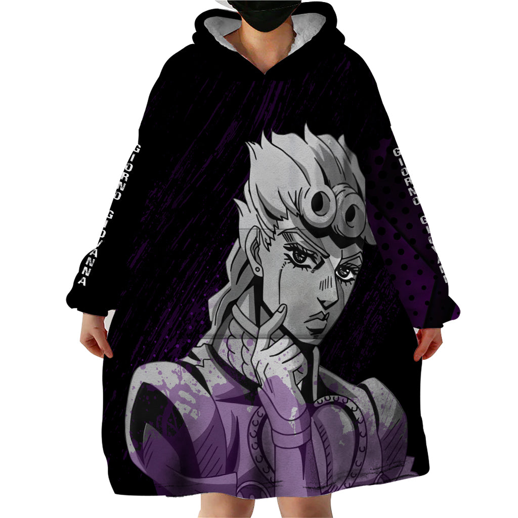 Giorno Giovanna Wearable Blanket Hoodie JJBAs Anime Style