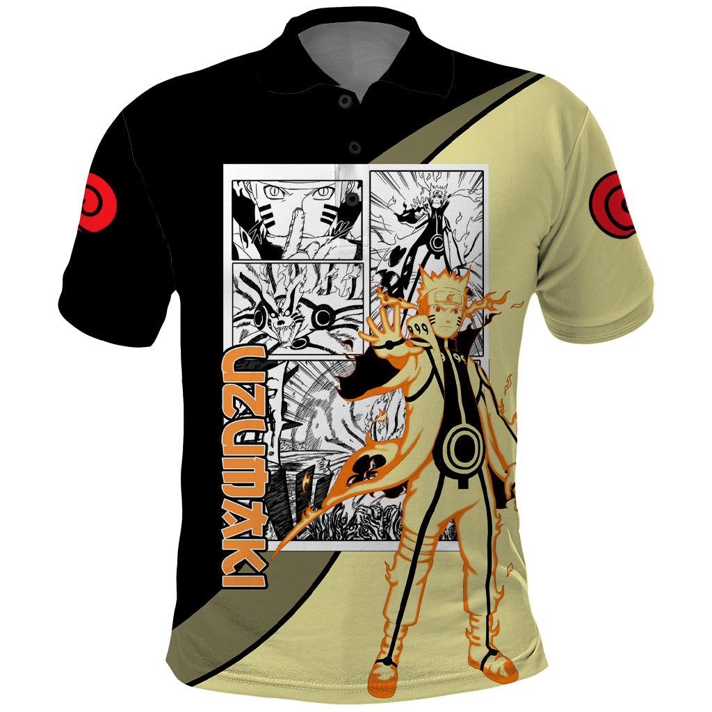 Nrt Uzumaki Bijuu - Naruto Polo Shirt Anime Mix Manga Style