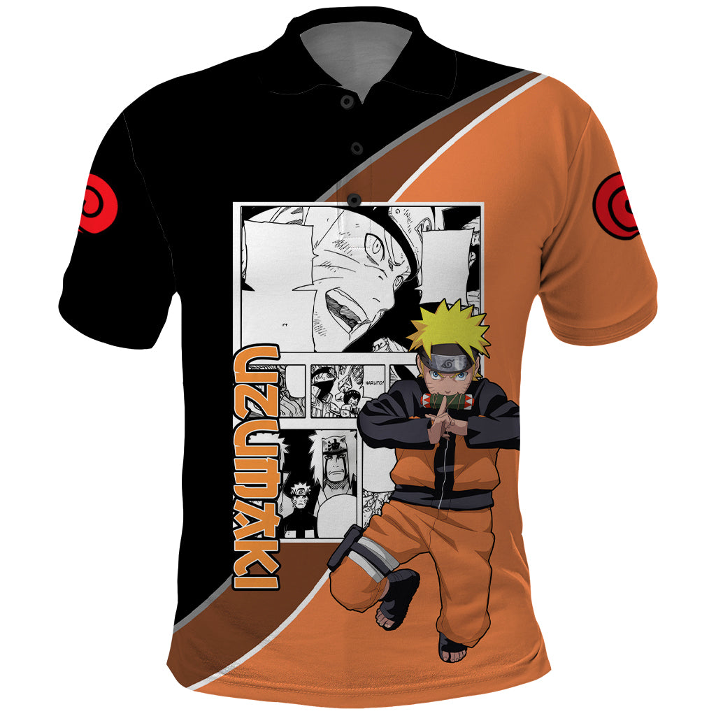 Nrt Uzumaki - Naruto Polo Shirt Anime Mix Manga Style