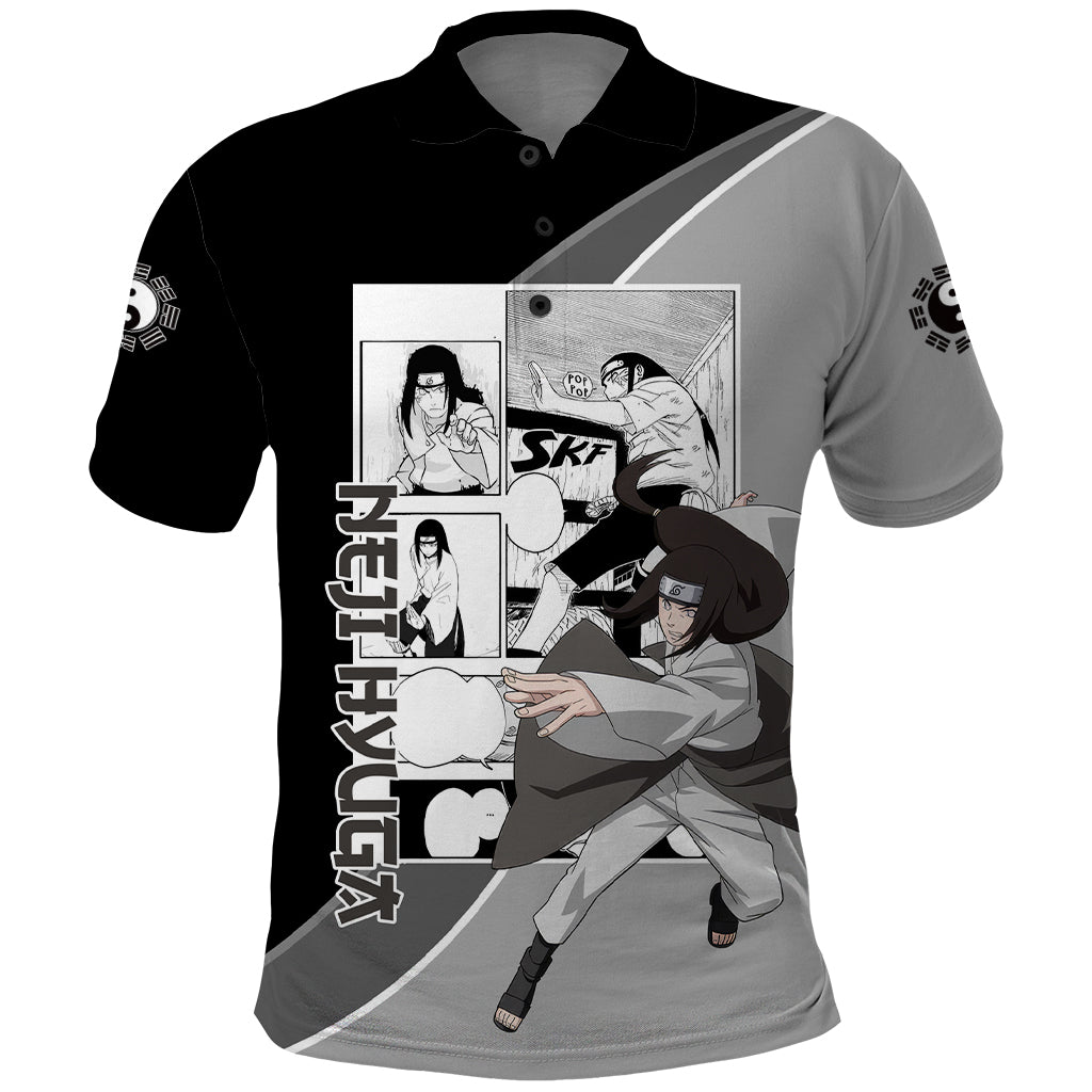 Neji Hyuga - Naruto Polo Shirt Anime Mix Manga Style