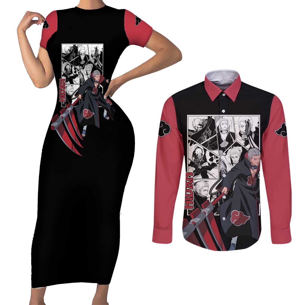 Hidan - Naruto Couples Matching Short Sleeve Bodycon Dress and Long Sleeve Button Shirt Anime Mix Manga Style