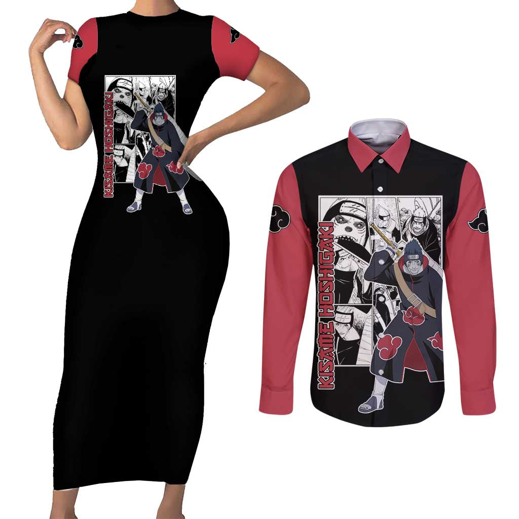 Kisame Hoshigaki - Naruto Couples Matching Short Sleeve Bodycon Dress and Long Sleeve Button Shirt Anime Mix Manga Style