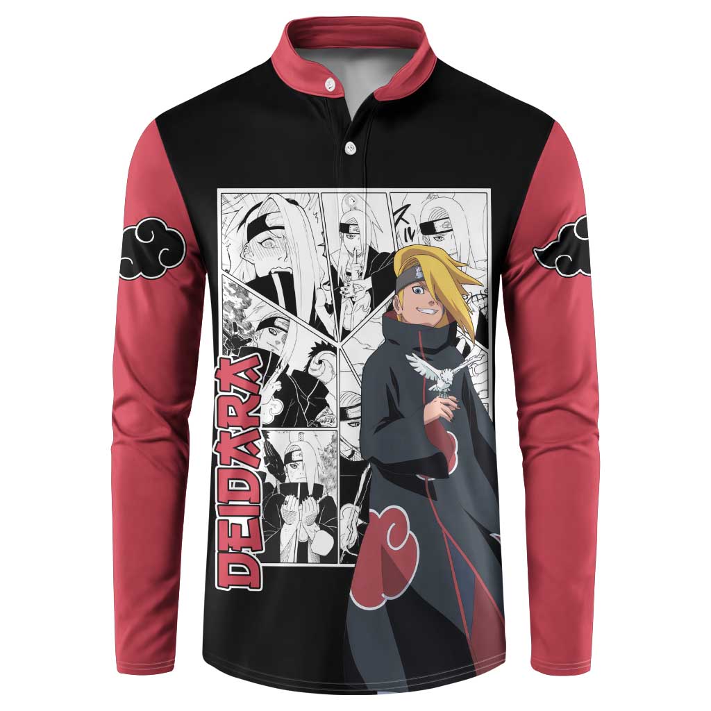 Deidara - Naruto Button Sweatshirt Anime Mix Manga Style