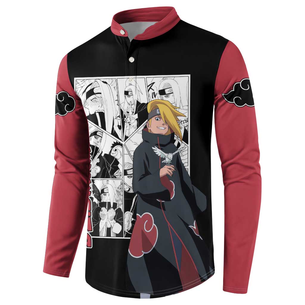 Deidara - Naruto Button Sweatshirt Anime Mix Manga Style