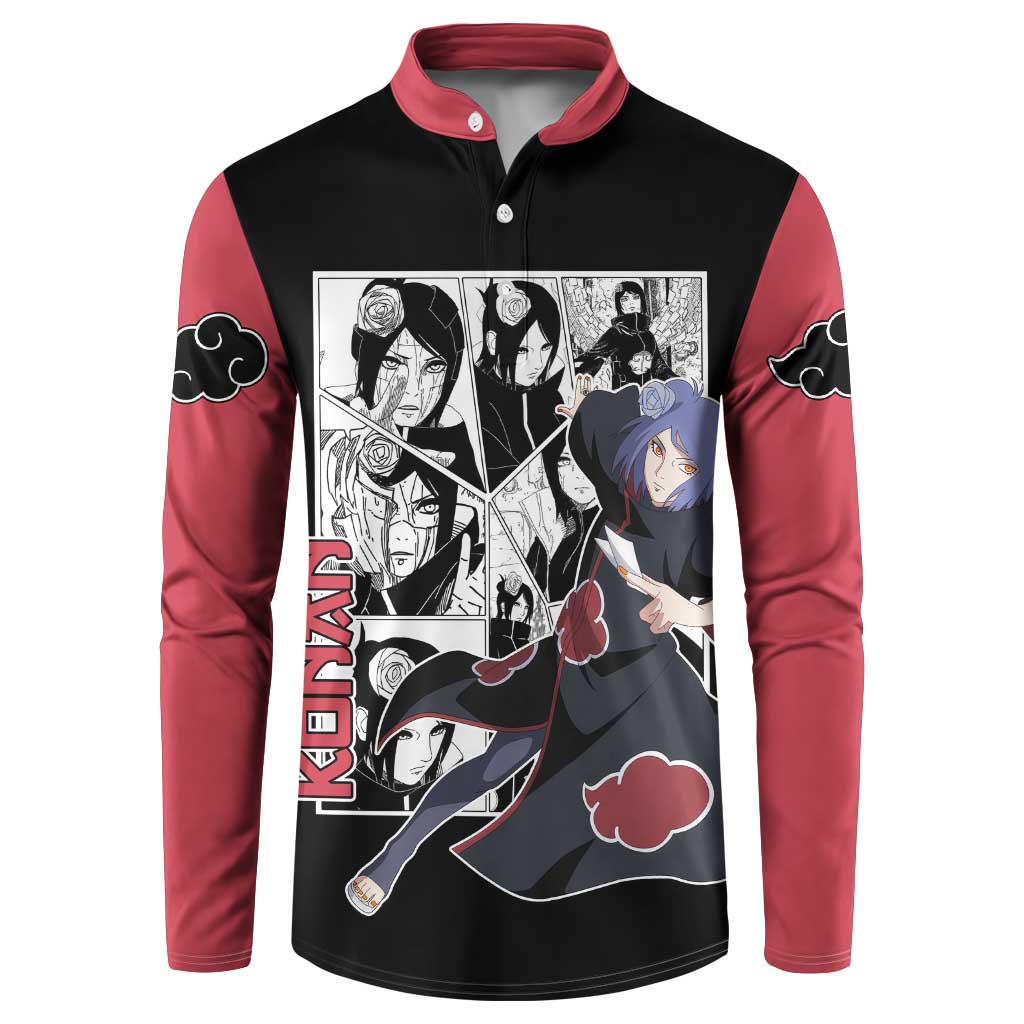 Konan - Naruto Button Sweatshirt Anime Mix Manga Style