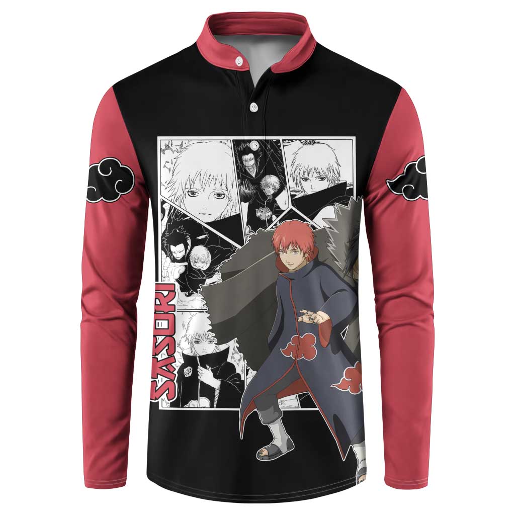 Sasori - Naruto Button Sweatshirt Anime Mix Manga Style