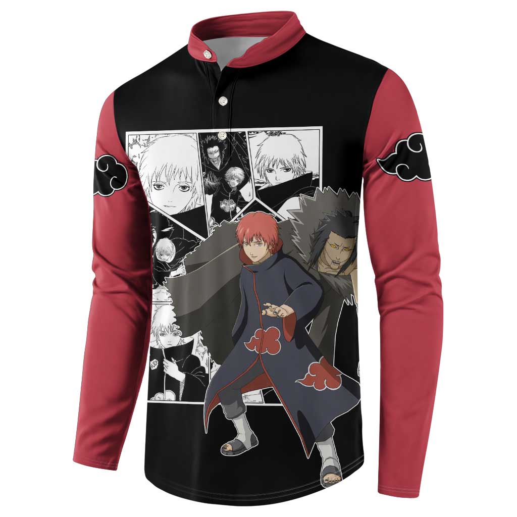 Sasori - Naruto Button Sweatshirt Anime Mix Manga Style