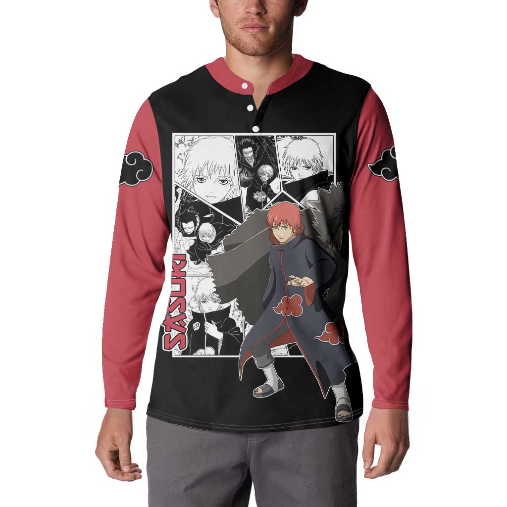 Sasori - Naruto Button Sweatshirt Anime Mix Manga Style