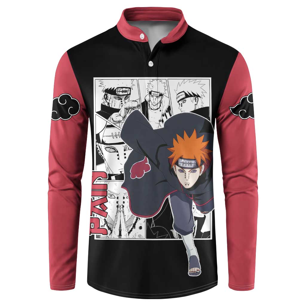 Pain - Naruto Button Sweatshirt Anime Mix Manga Style