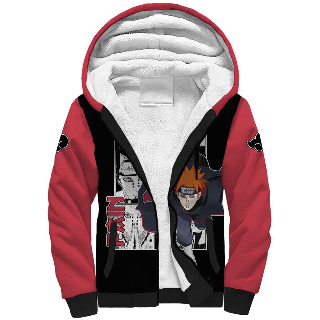 Pain - Naruto Sherpa Hoodie Anime Mix Manga Style