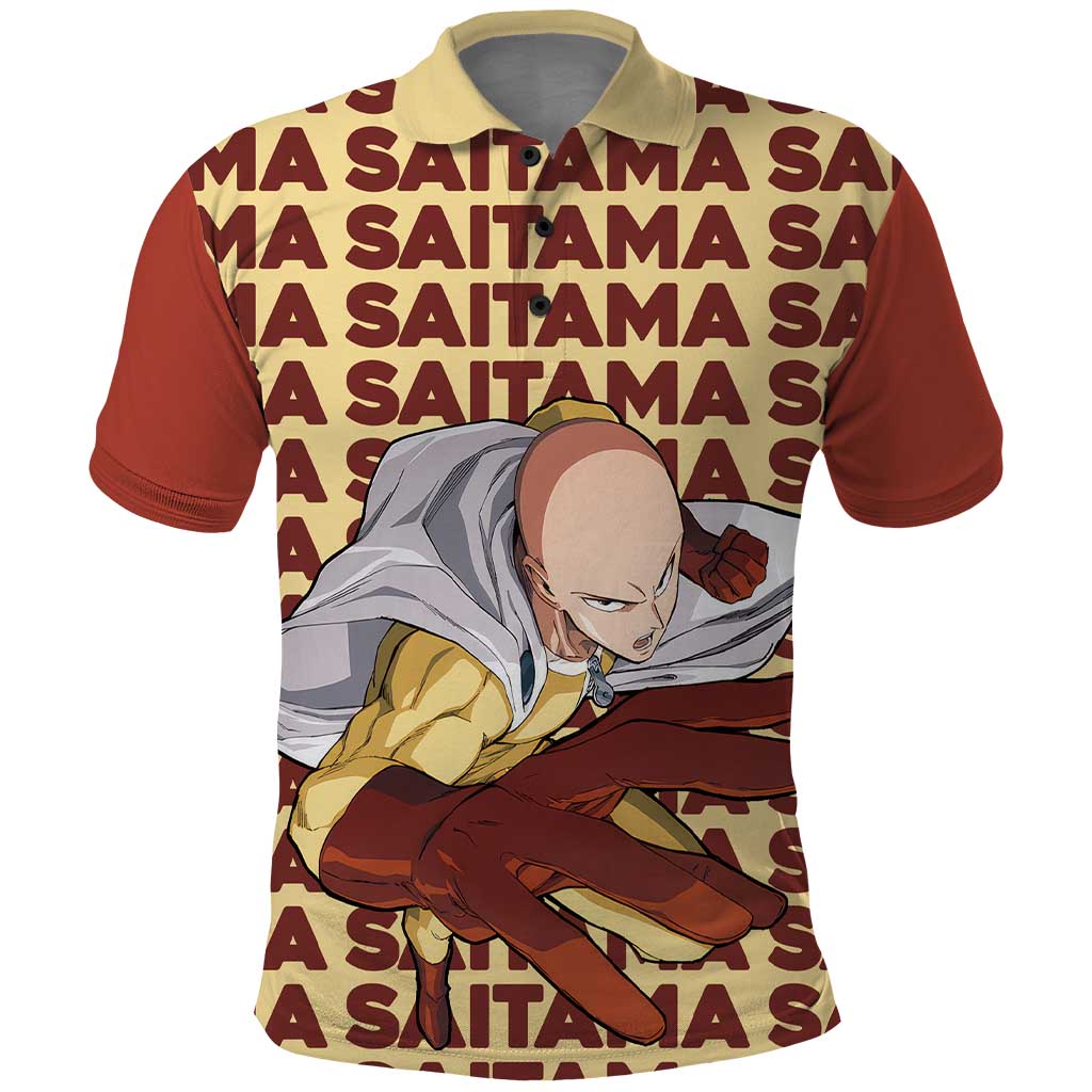 Saitama - One Punch Man Polo Shirt Anime Text Pattern Style