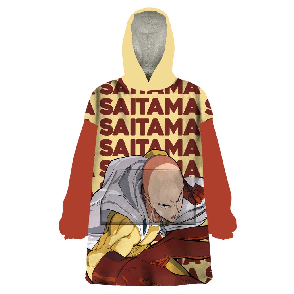 Saitama - One Punch Man Wearable Blanket Hoodie Anime Text Pattern Style