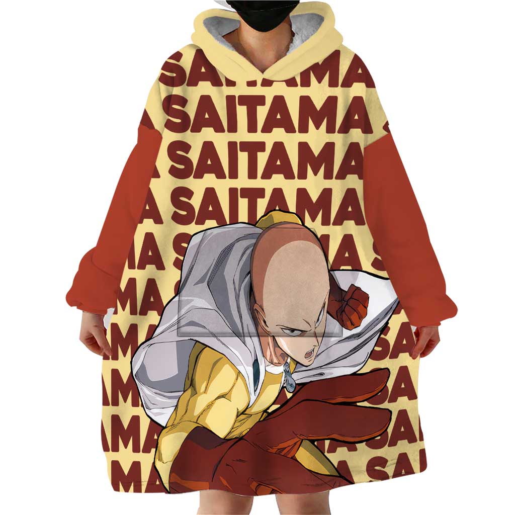 Saitama - One Punch Man Wearable Blanket Hoodie Anime Text Pattern Style