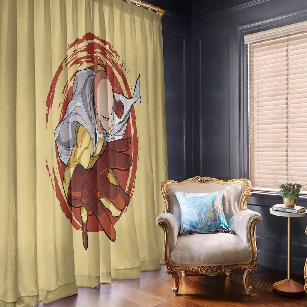 Saitama - One Punch Man Window Curtain Anime Text Pattern Style