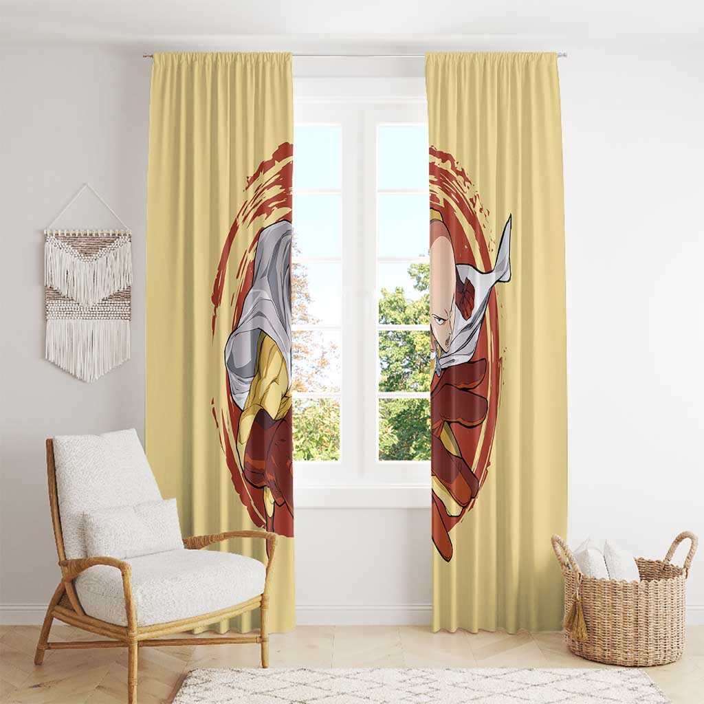 Saitama - One Punch Man Window Curtain Anime Text Pattern Style