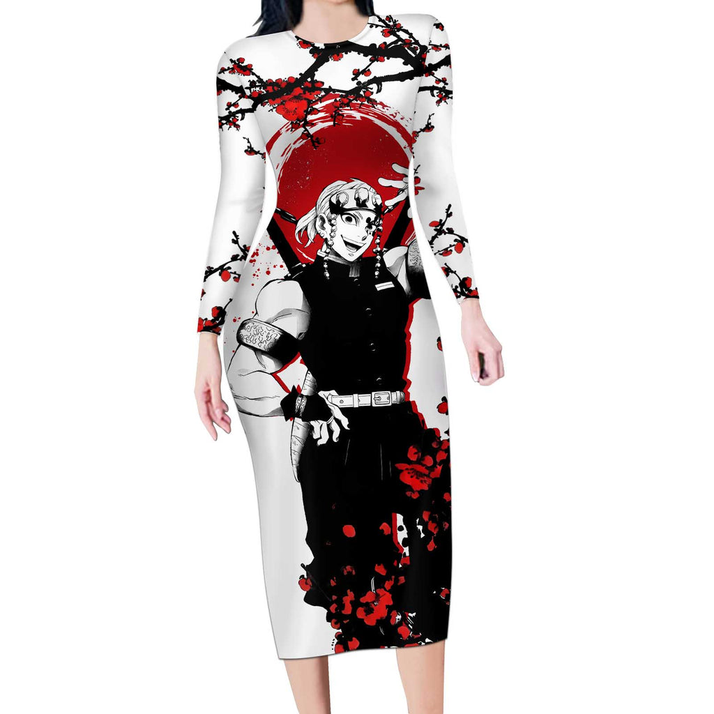 Tengen Uzui - Demon Slayer Long Sleeve Bodycon Dress Anime Japan Style