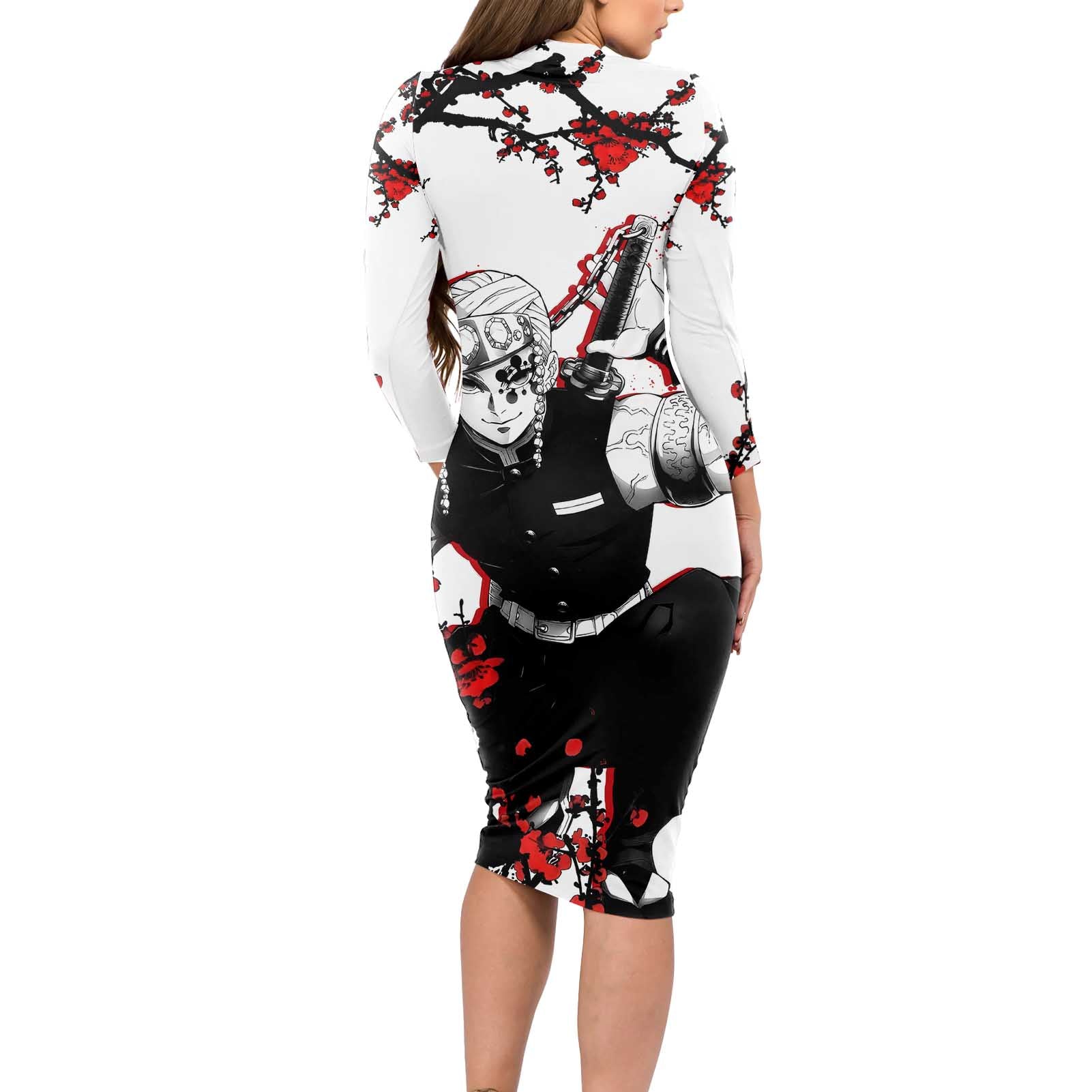 Tengen Uzui - Demon Slayer Long Sleeve Bodycon Dress Anime Japan Style