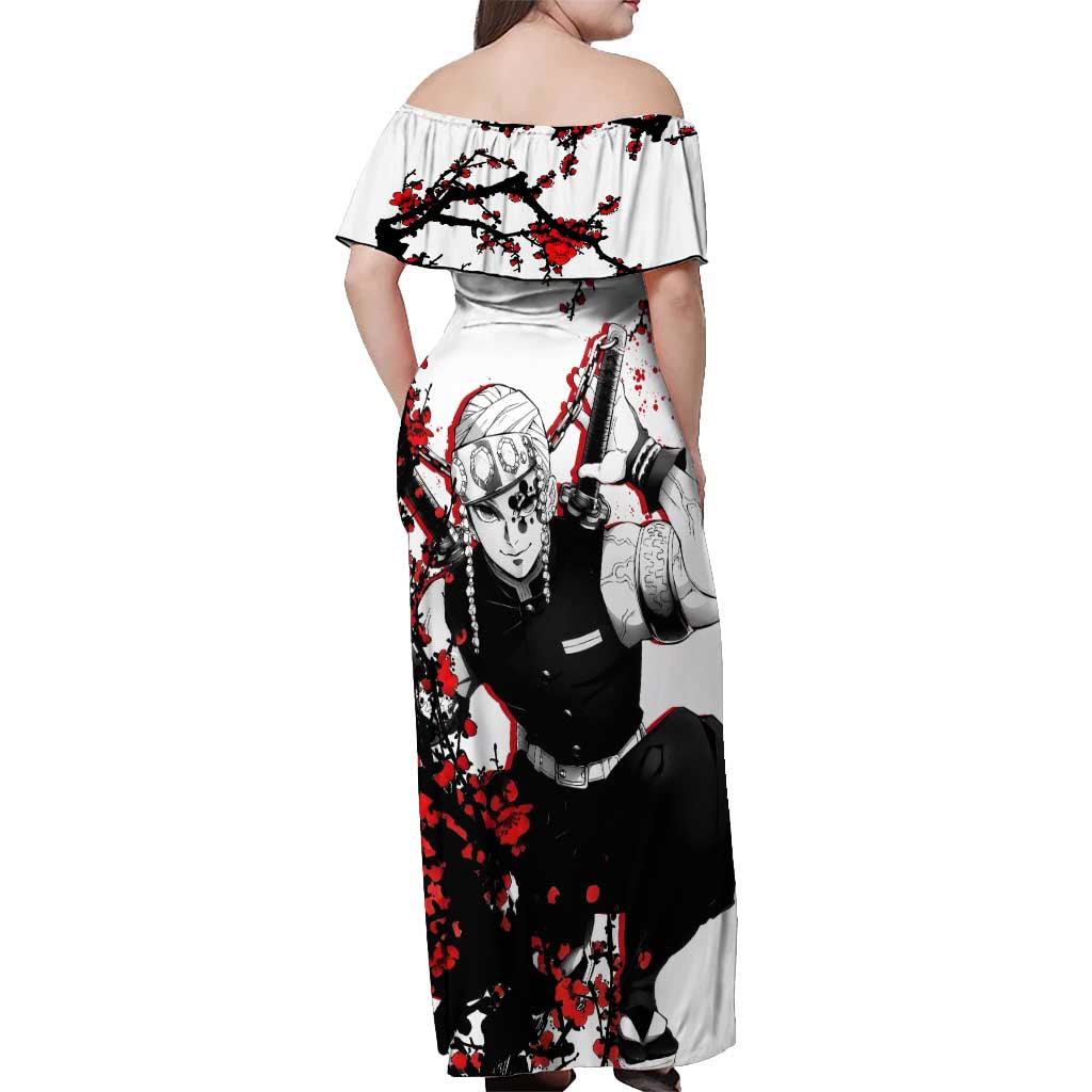 Tengen Uzui - Demon Slayer Off Shoulder Maxi Dress Anime Japan Style